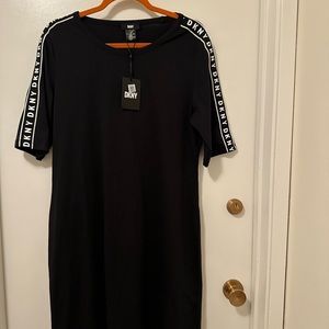 NWT DKNY T-Shirt Dress Black Size L